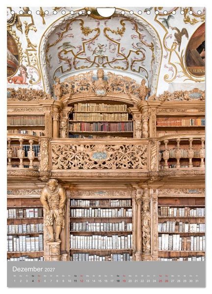 Produktbild: Waldsassen Stiftsbibliothek (Wandkalender 2027 DIN A4 hoch), CALVENDO Monatskalender