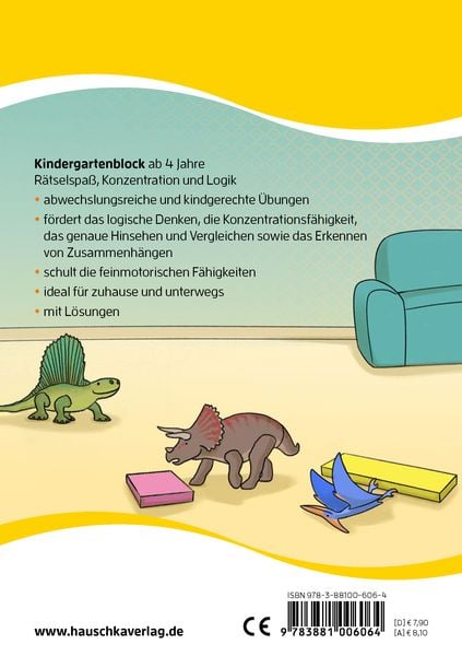 Produktbild: Kindergartenblock ab 4 Jahre – Rätsel-Spaß, Konzentration und Logik
