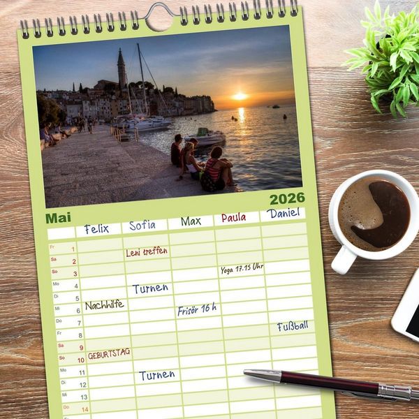 Produktbild: Familienplaner 2026 - Istrien, der Flair des S&uuml;dens mit 5 Spalten (Wandkalender, 21 x 45 cm) CALVENDO