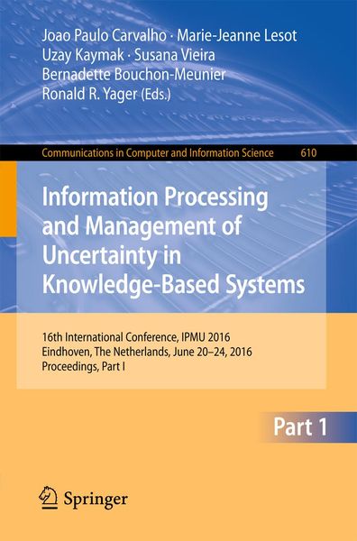 Produktbild: Information Processing and Management of Uncertainty in Knowledge-Based Systems