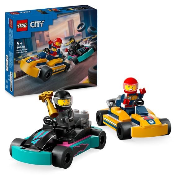 LEGO City 60400 Go-Karts mit Rennfahrern, Set mit Spielzeug-Autos