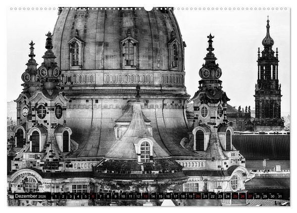 Produktbild: Dresden Faszination Schwarz Weiss (Wandkalender 2026 DIN A2 quer), CALVENDO Monatskalender
