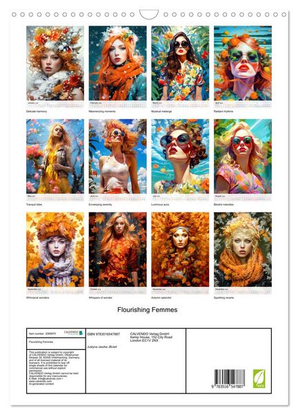 Produktbild: Flourishing Femmes (Wall Calendar 2026 DIN A3 portrait), CALVENDO 12 Month Wall Calendar