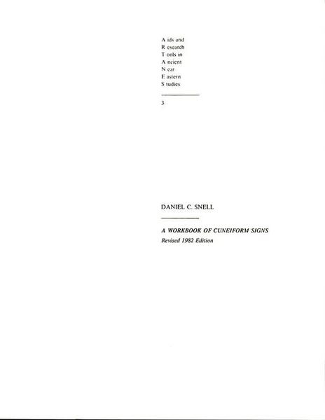 Produktbild: A Workbook of Cuneiform Signs