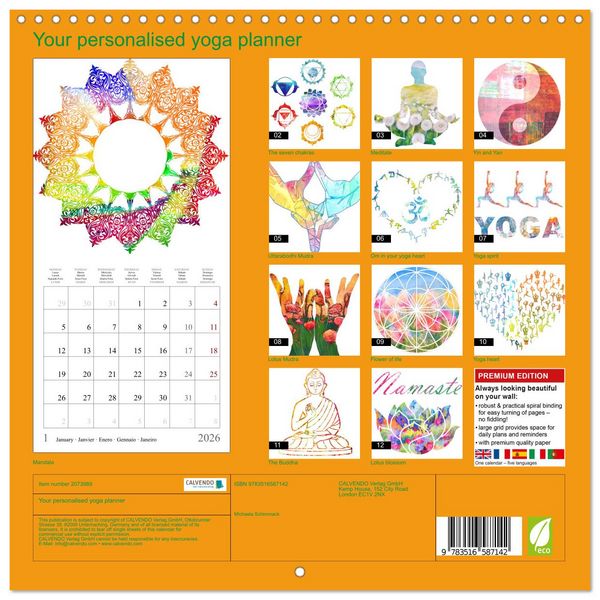 Produktbild: Your personalised yoga planner (Wall Calendar 2026 12 &times; 12 Inch) CALVENDO 12 Month Wall Calendar