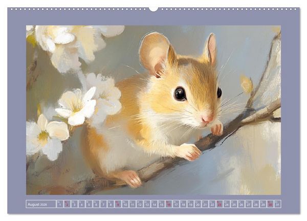 Produktbild: Nagergl&uuml;ck und Bl&uuml;tenzauber. Niedliche Tierchen im romantischen Stil (hochwertiger Premium Wandkalender 2026 DIN A2 quer), Kunstdruck in Hochglanz