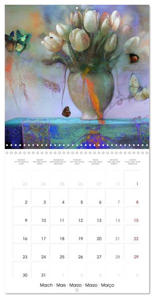 Produktbild: L'ann&eacute;e en bleu-violet (Calendrier mural carr&eacute; 2026 30x30 cm) Calendrier double avec une page pour vos prises de notes