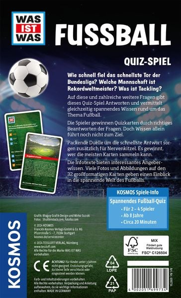 Produktbild: WAS IST WAS Quizspiel - Fu&szlig;ball Quiz
