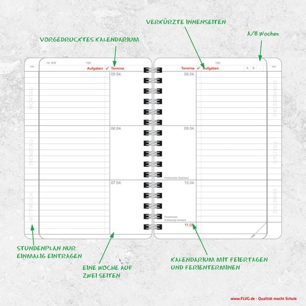 Produktbild: A6 FLVG-Kalender von Lehrenden f&uuml;r Lehrende 2026/2027 - der kleine Bruder