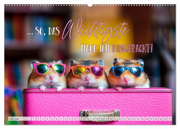 Produktbild: Hamsterhumor - Kleine Zuckerschnute, aber oho (hochwertiger Premium Wandkalender 2026 DIN A2 quer), Kunstdruck in Hochglanz