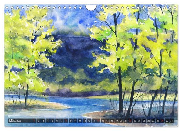 Produktbild: Landschaft in Aquarell (Wandkalender 2026 DIN A4 quer), CALVENDO Monatskalender