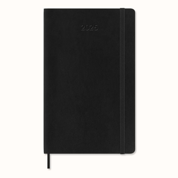 Moleskine 12 Monate Monats Notizkalender 2025, Linierte Seiten, Soft Cover, Schwarz