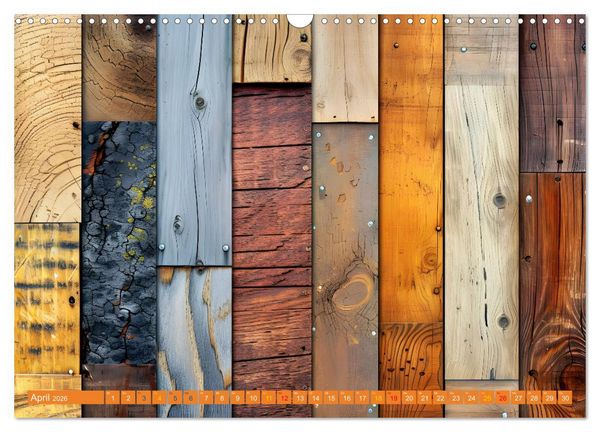 Produktbild: Faszination HOLZ - Strukturen (Wandkalender 2026 DIN A3 quer), CALVENDO Monatskalender