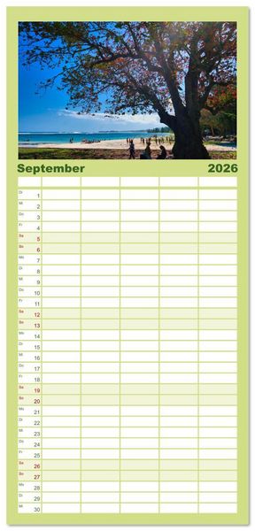 Produktbild: Familienplaner 2026 - Mauritius - Sch&ouml;nheit im Indischen Ozean mit 5 Spalten (Wandkalender, 21 x 45 cm) CALVENDO