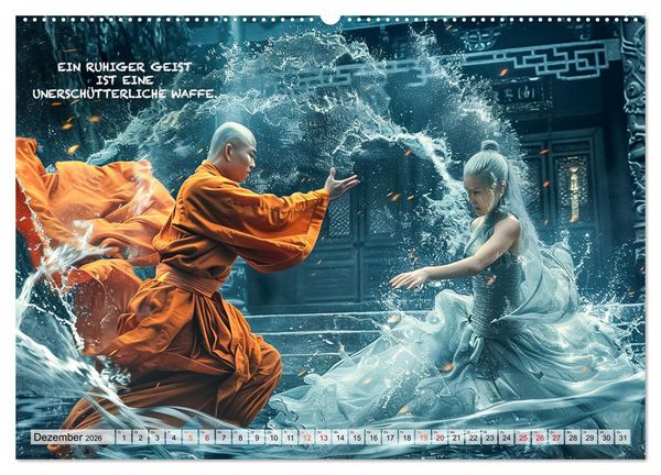 Produktbild: Shaolin M&ouml;nche - Weisheit und Disziplin (Wandkalender 2026 DIN A2 quer), CALVENDO Monatskalender