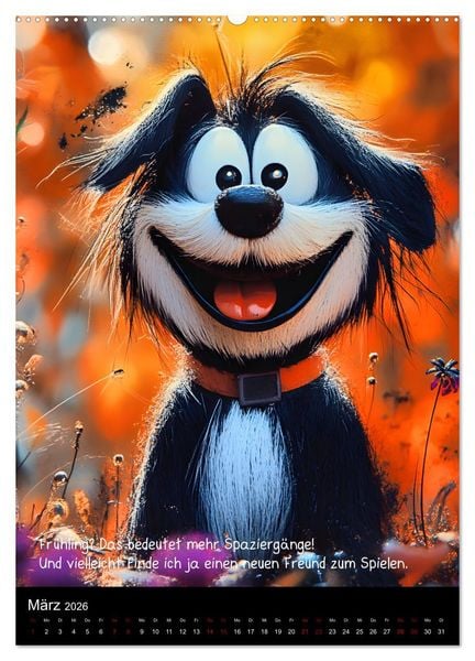 Produktbild: Good morning dog (Wandkalender 2026 DIN A2 hoch), CALVENDO Monatskalender