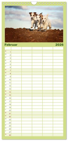 Produktbild: Familienplaner 2026 - Die Parson-Russell-Terrier ...mit neuen Abenteuern aus der Hundeknipserei mit 5 Spalten (Wandkalender, 21 x 45 cm) CALVENDO