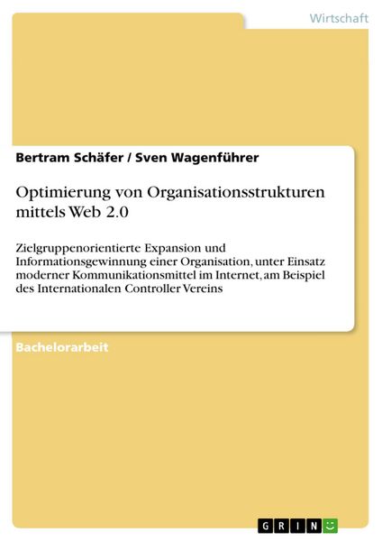 Produktbild: Optimierung von Organisationsstrukturen mittels Web 2.0