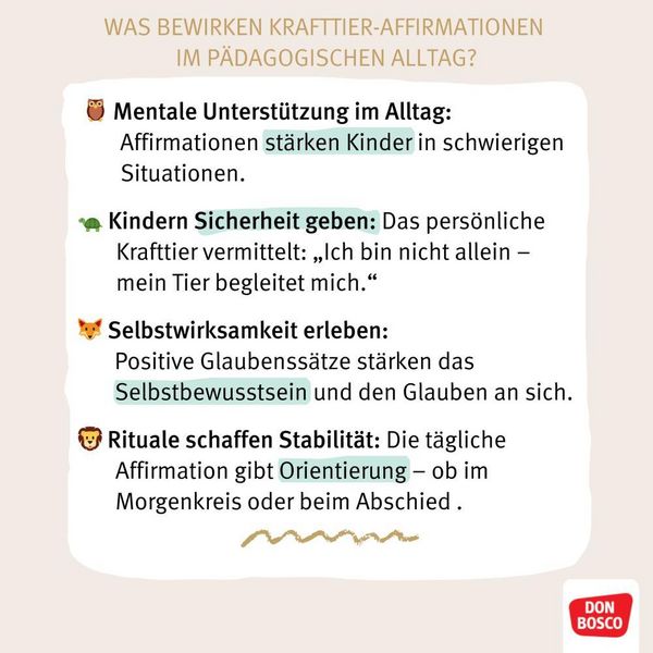 Produktbild: Krafttier-Affirmationen f&uuml;r Kinder