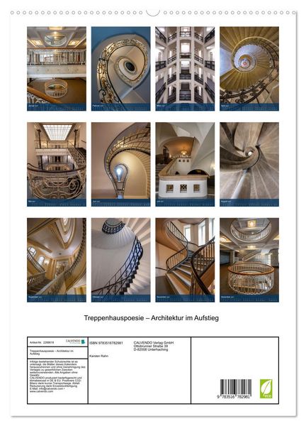 Produktbild: Treppenhauspoesie &ndash; Architektur im Aufstieg (hochwertiger Premium Wandkalender 2027 DIN A2 hoch), Kunstdruck in Hochglanz