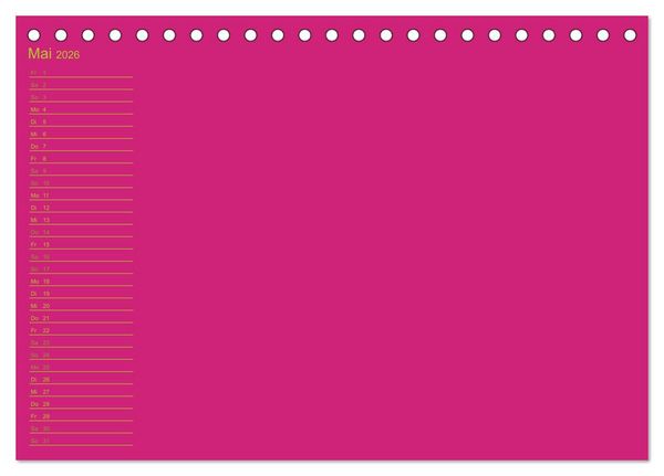 Produktbild: Bastel-Geburtstagskalender pink / Geburtstagskalender (Tischkalender 2026 DIN A5 quer), CALVENDO Monatskalender