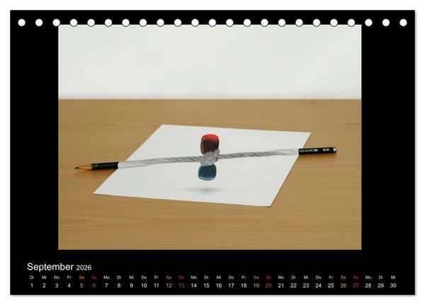 Produktbild: optische T&auml;uschungen 2026 (Tischkalender 2026 DIN A5 quer), CALVENDO Monatskalender