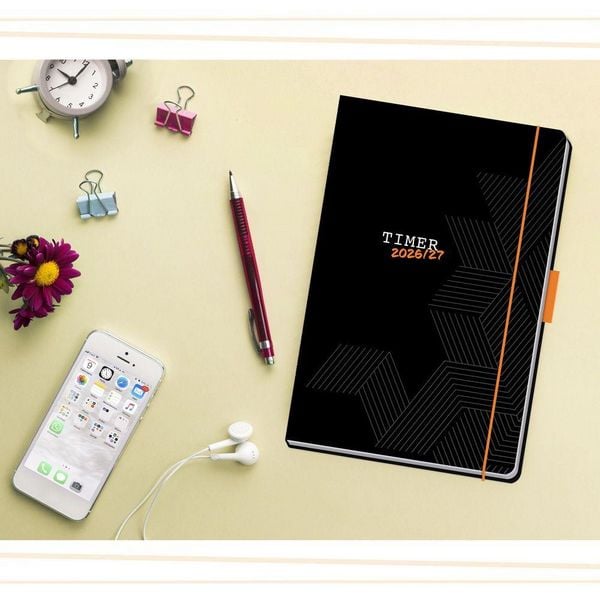 Produktbild: TR&Ouml;TSCH - Sch&uuml;lerkalender Specials mit Gummiband und Stifthalter Uni Black 26/27