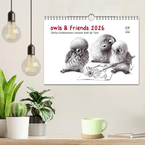 Produktbild: owls & friends 2026 (Wandkalender 2026 DIN A4 quer), CALVENDO Monatskalender