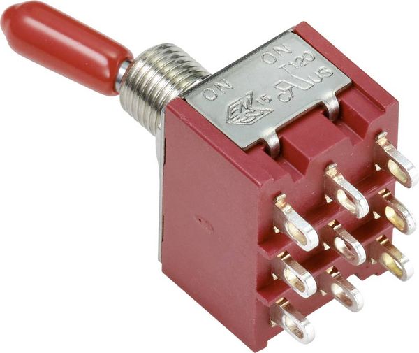 Produktbild: TRU COMPONENTS TC-9354008 Wippschalter 250 V/AC 3A 3 x Ein/Ein rastend 1St.