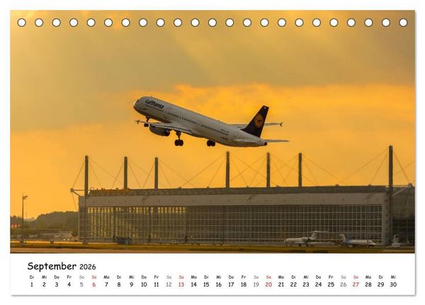 Produktbild: Airliner in M&uuml;nchen / 2026 (Tischkalender 2026 DIN A5 quer), CALVENDO Monatskalender