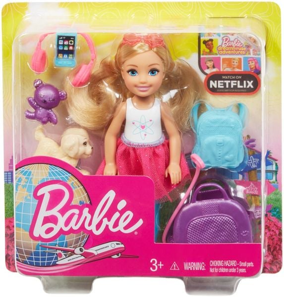 Mattel - Barbie Reise Chelsea Puppe und Zubehör