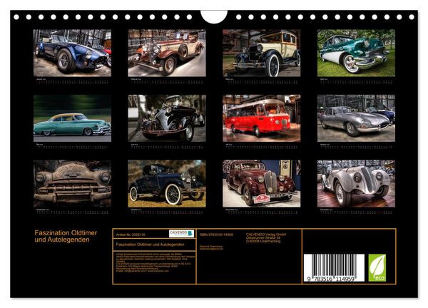 Produktbild: Faszination Oldtimer und Autolegenden (Wandkalender 2026 DIN A4 quer), CALVENDO Monatskalender