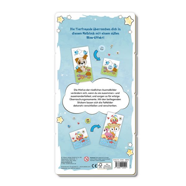 Produktbild: TR&Ouml;TSCH - Malbuch Faltbilder Malblock Tierfreunde