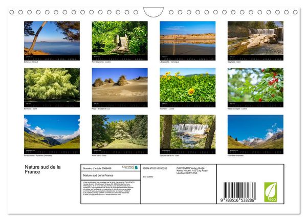 Produktbild: Nature sud de la France (Calendrier mural 2026 DIN A4 vertical), CALVENDO calendrier mensuel