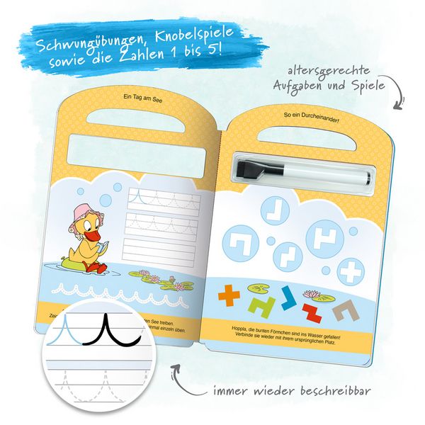 Produktbild: Tr&ouml;tsch Unser kleines Sandm&auml;nnchen Schreib und wisch weg Vorschulspiele Sandmann Pappenbuch