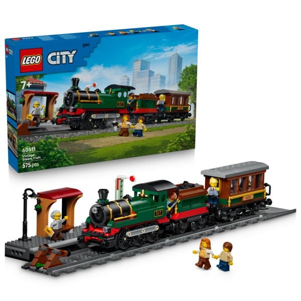 Produktbild: LEGO City 60511 Klassischer Dampfzug, Bauset mit Spielzeugzug f&uuml;r Kinder ab 7 Jahren