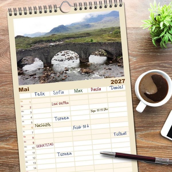 Produktbild: Familienplaner 2027 - Isle of Skye - Schottlands Inseln mit 5 Spalten (Wandkalender, 21 x 45 cm) CALVENDO