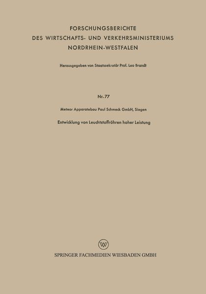 Produktbild: Entwicklung von Leuchtstoffr&ouml;hren hoher Leistung