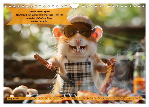 Produktbild: Tierisch lustige Grillmeister (Wandkalender 2026 DIN A4 quer), CALVENDO Monatskalender