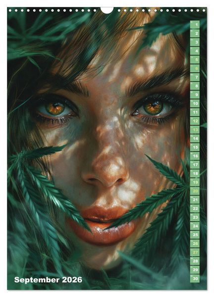 Produktbild: Rauschende Aussichten - Der ultimative Cannabis-Kalender (Wandkalender 2026 DIN A3 hoch), CALVENDO Monatskalender