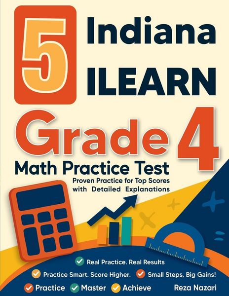 Produktbild: 5 Indiana ILEARN Grade 4 Math Practice Tests