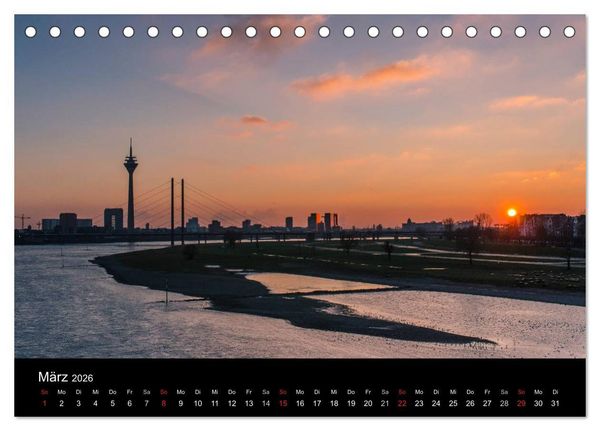 Produktbild: D&uuml;sseldorf - Rheinansichten (Tischkalender 2026 DIN A5 quer), CALVENDO Monatskalender