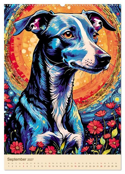 Produktbild: Der Whippet. Malerische Portr&auml;ts (hochwertiger Premium Wandkalender 2027 DIN A2 hoch), Kunstdruck in Hochglanz
