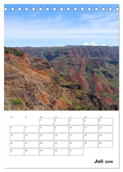 Produktbild: Hawaii - Reiseplaner (Tischkalender 2026 DIN A5 hoch), CALVENDO Monatskalender