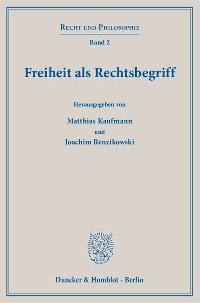 Produktbild: Freiheit als Rechtsbegriff.