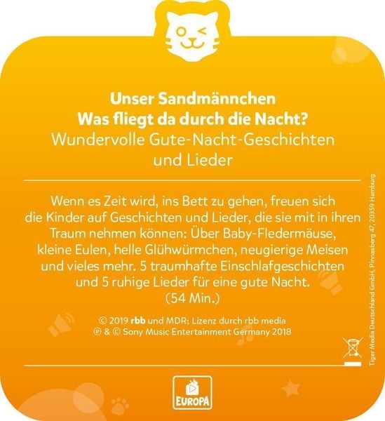 Produktbild: tigercard - Unser Sandm&auml;nnchen - Folge 16: Was fliegt da dur