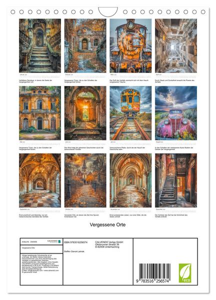 Produktbild: Vergessene Orte (Wandkalender 2026 DIN A4 hoch), CALVENDO Monatskalender