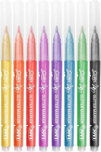 Produktbild: JOVI Faserschreiber ergonomic glitter, 8er Set