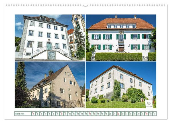Produktbild: Bekannte und weniger bekannte Schl&ouml;sser und Burgen rund um dem Bodensee (Wandkalender 2026 DIN A2 quer), CALVENDO Monatskalender