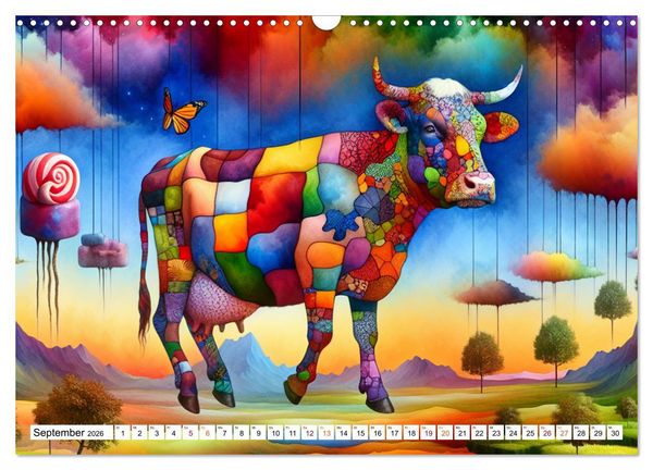 Produktbild: Muh-numentale Meisterwerke (Wandkalender 2026 DIN A3 quer), CALVENDO Monatskalender
